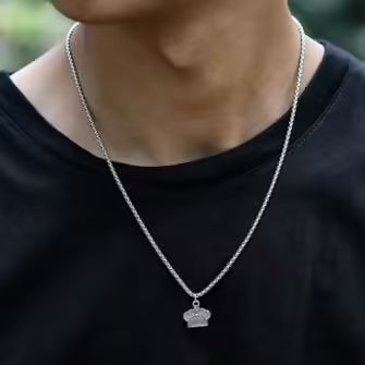 Collier unisexe avec pendentif couronne (EGN038)