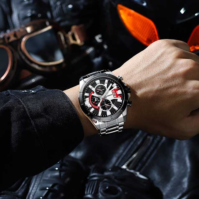 curren chronograph men stainless steel watch 8401 gallery img 12