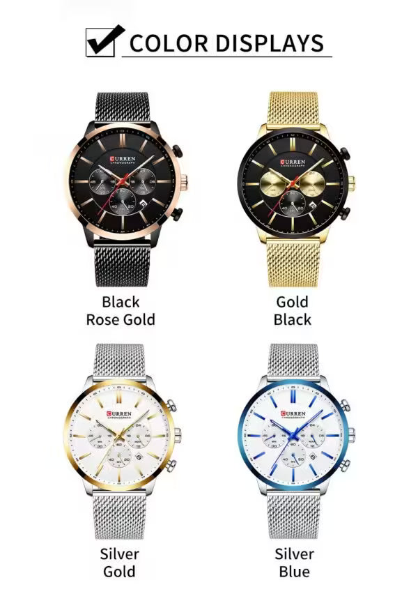 ساعة CURREN كرونوغراف من الفولاذ المقاوم للصدأ (CU1234)