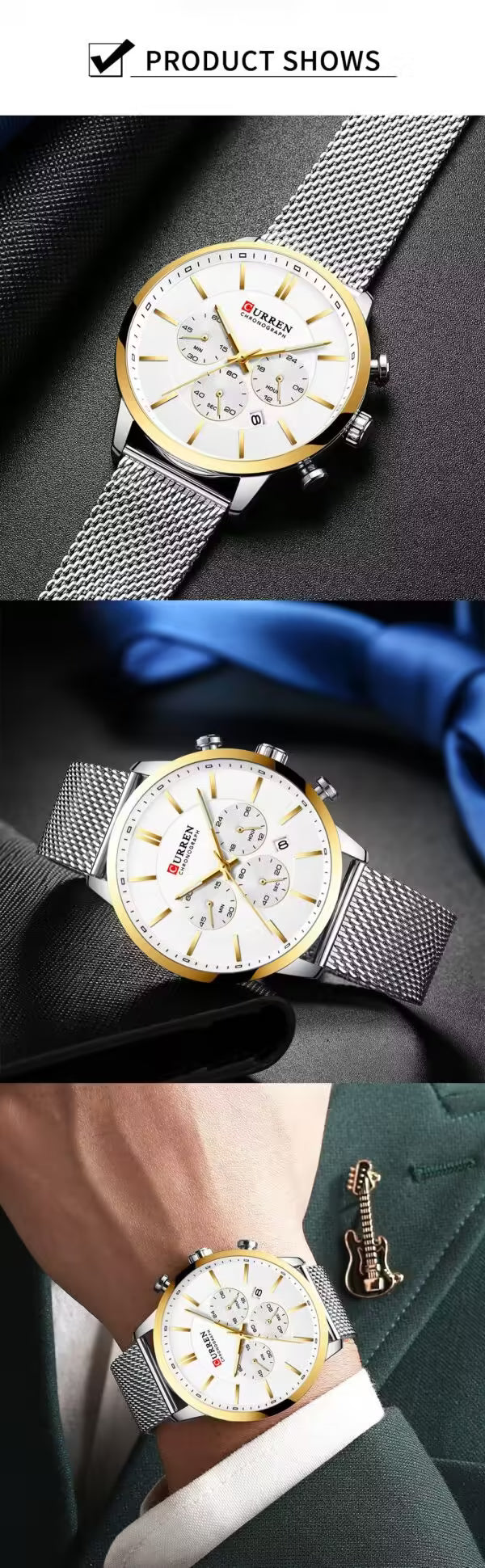 ساعة CURREN كرونوغراف من الفولاذ المقاوم للصدأ (CU1234)