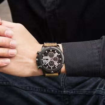 ساعة كورين كرونوغراف جلدية للرجال (CU8308)