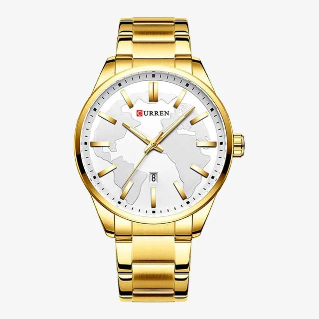 curren men map stainless watch cu8366 gallery img 3 jpg