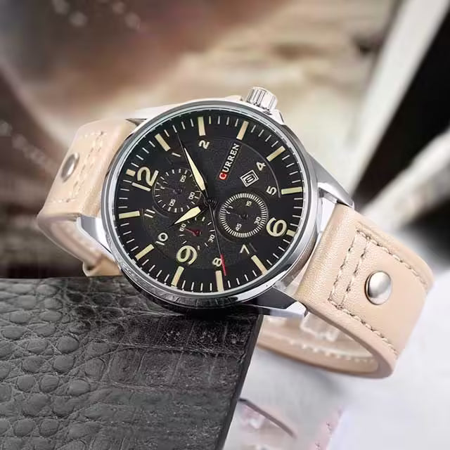 CURREN Men Simple Leather Watch (CU8164)