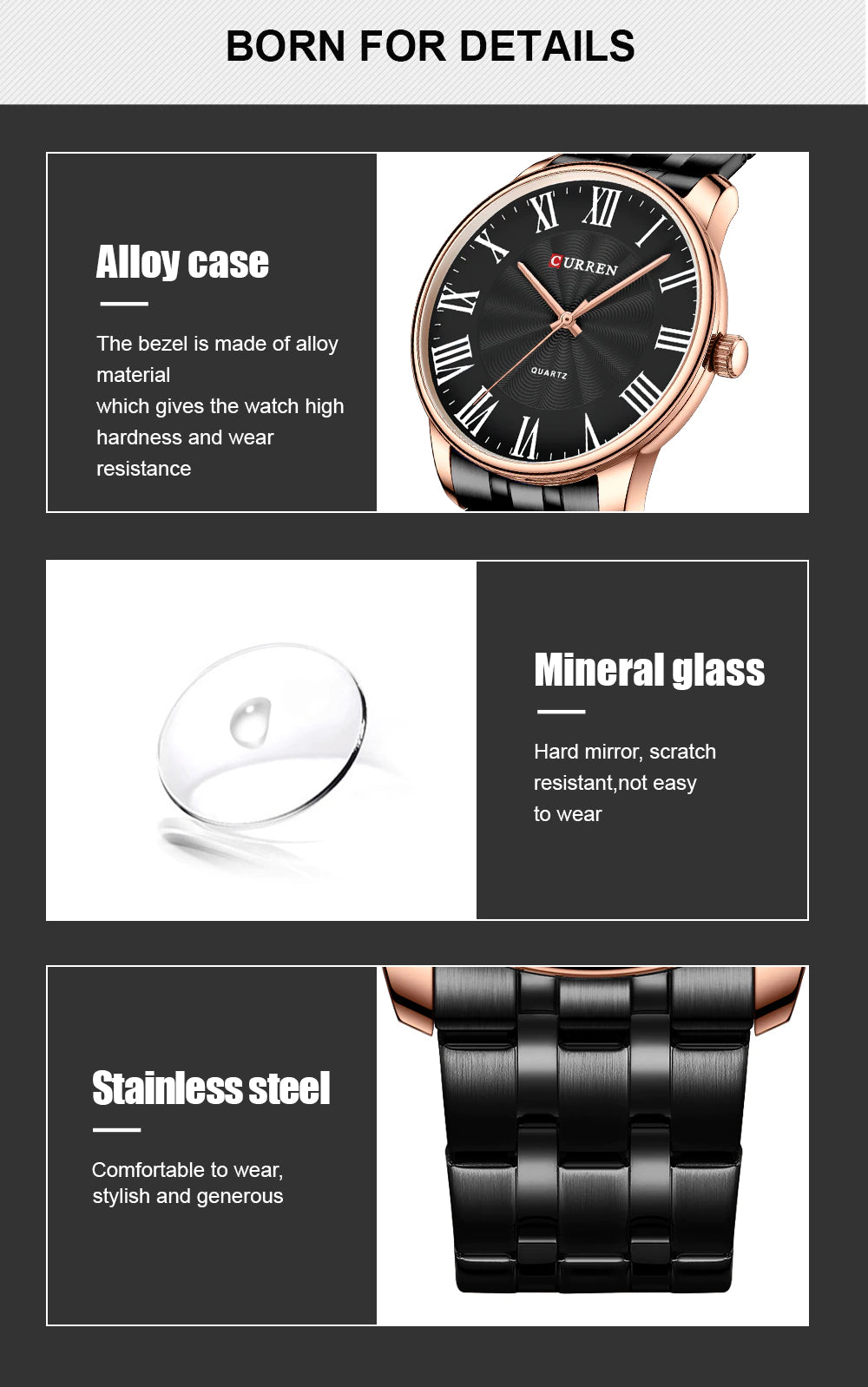 curren roman dial new classical watch 8422 gallery img 18