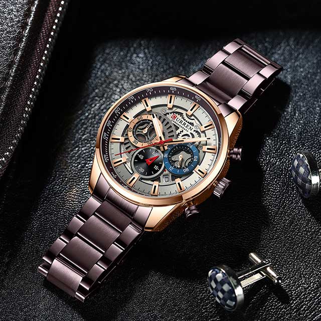 curren stainless steel chronograph men watch 8391 gallery img 23