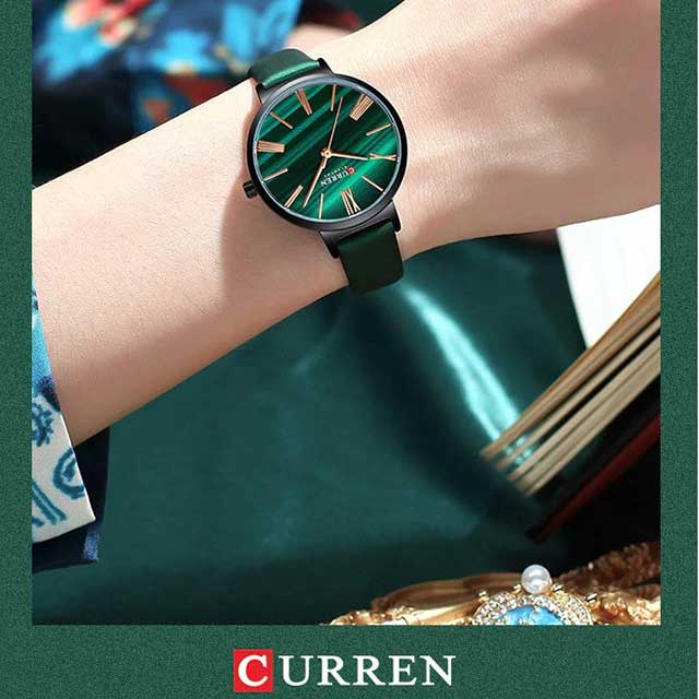 curren women blanche leather mesh steel strap cu9076 gallery img 3