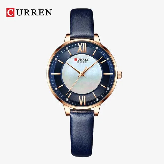 curren women roman dial leather strap waterproof watch cu9080 gallery img 5 jpg