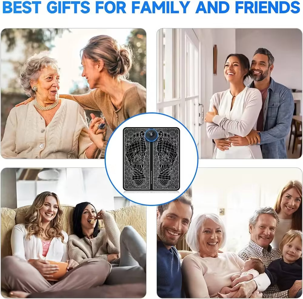 Rechargeable EMS Foot Massager Mat - Electric Foot Relaxation Pads to Relieve Sore Feet, Home Fitness Massage Tool