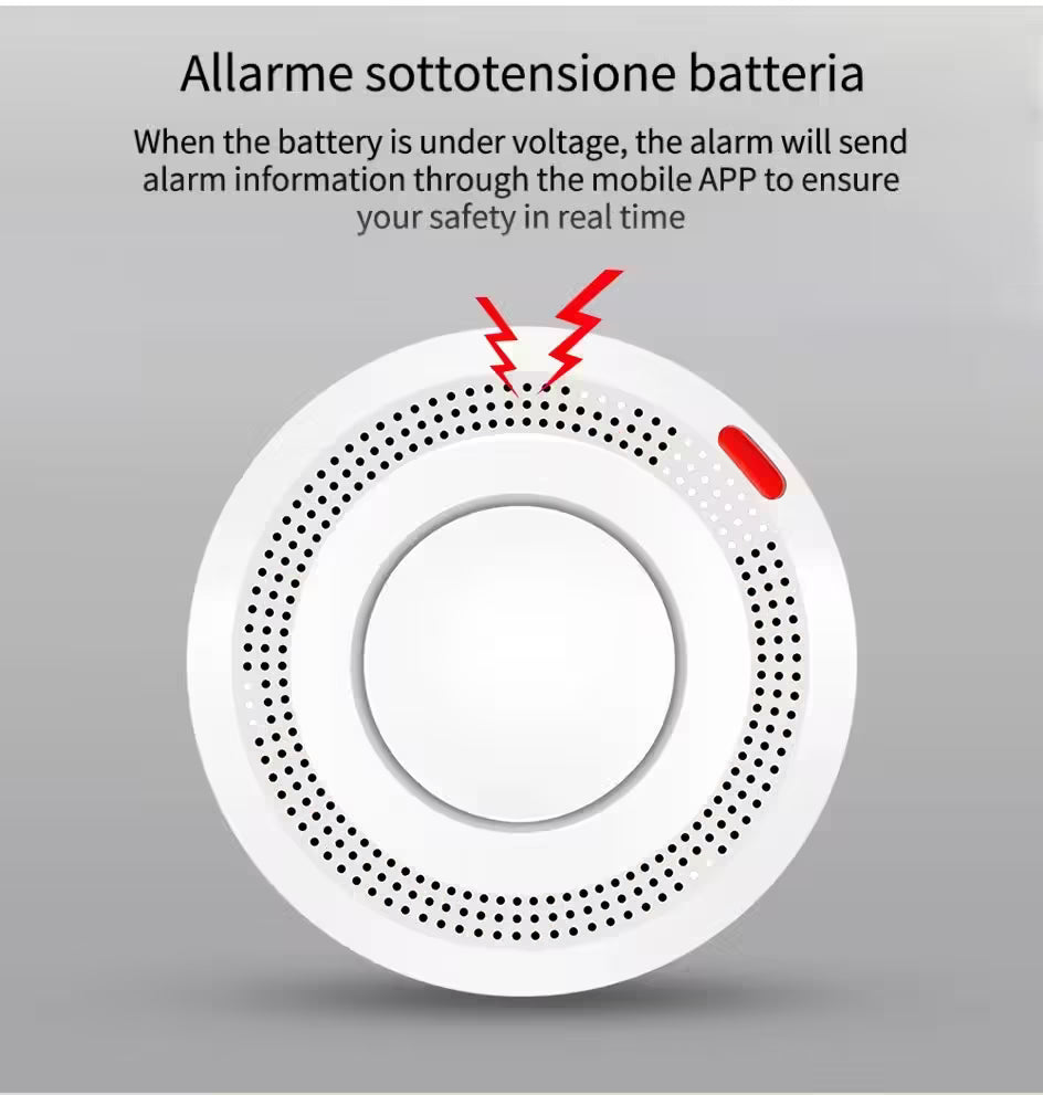 Tuya ZigBee Smart Smoke Detector - Fire Protection Alarm for Home Security System, Smart Life App Integration