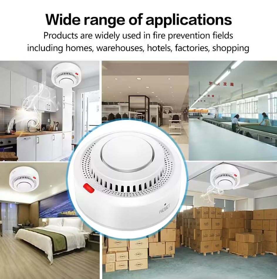 Tuya ZigBee Smart Smoke Detector - Fire Protection Alarm for Home Security System, Smart Life App Integration