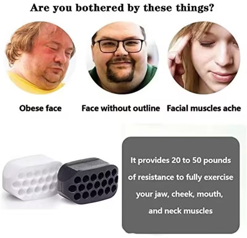 Facial Jaw Exerciser Fitness Ball Double Chin Reducer & Neck Slimming Tool for Jawline Muscle Training | Mouth Jawliner for Home Workouts