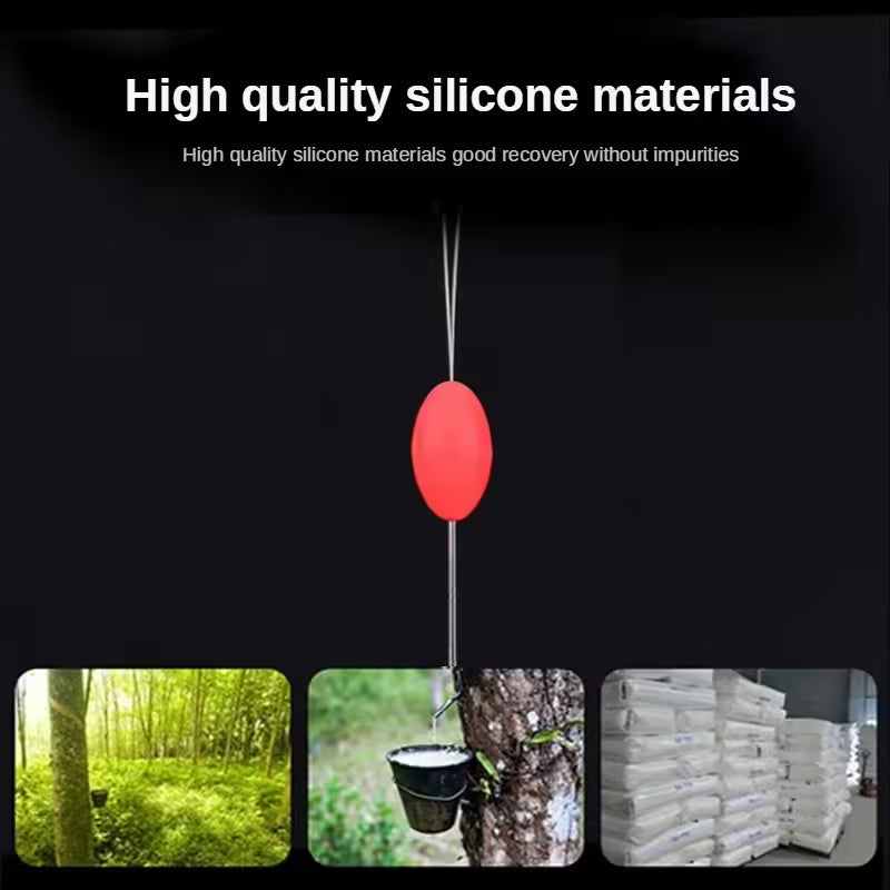 300Pcs Silicone Space Bean Oval Stoppers | Fishing Float Resistance Bobber Stops | Anti-Strand Fishing Gear