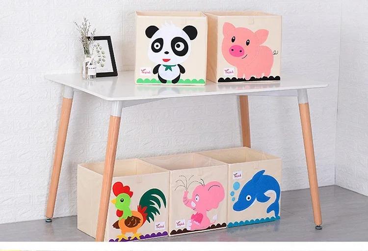 Boîte de rangement pliable pour enfants et organisateur de jouets sur le thème des animaux