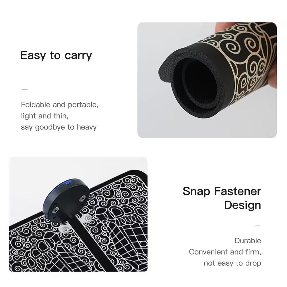 Rechargeable EMS Foot Massager Mat - Electric Foot Relaxation Pads to Relieve Sore Feet, Home Fitness Massage Tool