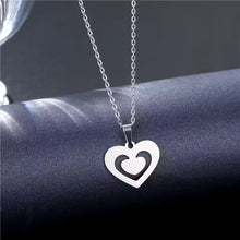 Collier pendentif double cœur pour femme (EGN167)