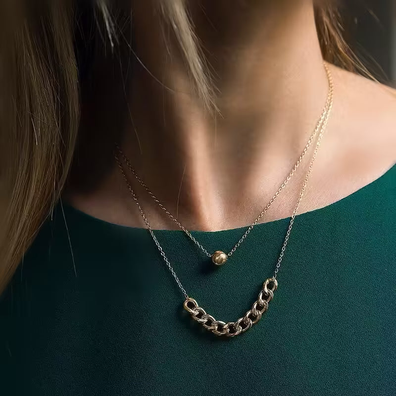 Collier double couche pour femme (EGN006)