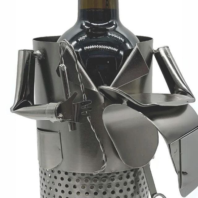 eXODA JoJo Metal Wine Bottle Holder – Jockey Design Decorative Wine Rack for Home or Bar