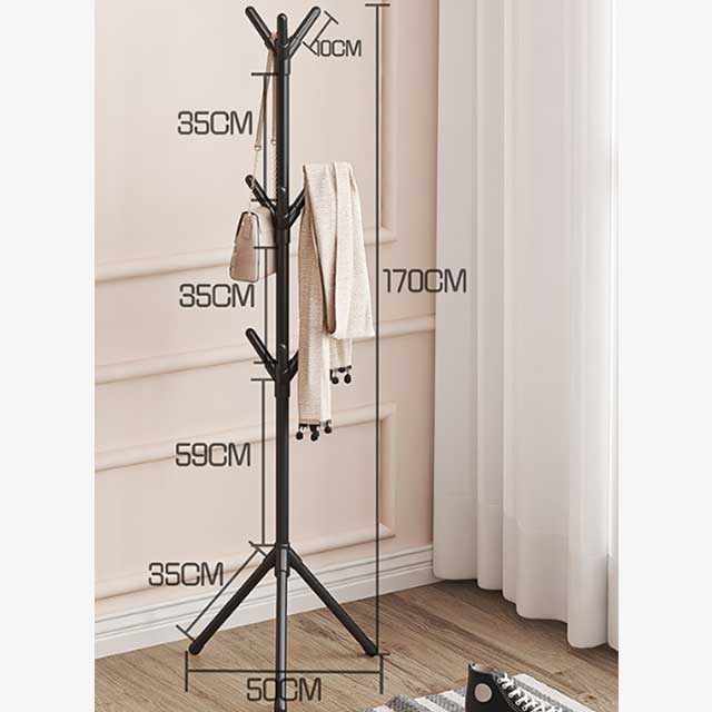 Floor Standing Clothes Rack - Tree Branch Shape Multi-Hook Mobile Coat Rack for Home, Living Room & Clothing Storage