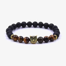 Bracelet de perles hibou dorées (EGBT054)