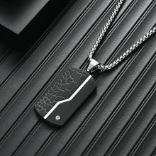Collier avec pendentif demi-crocodile et point de zircon, chaîne en argent (EGN105)