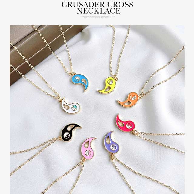 half yin yang sign pendant women necklace egn103 gallery img 12