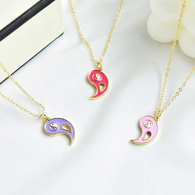 half yin yang sign pendant women necklace egn103 gallery img 5