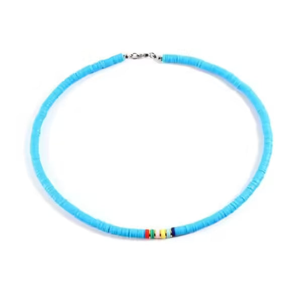 Collier ras du cou en perles colorées fait main pour femme (EGN199)