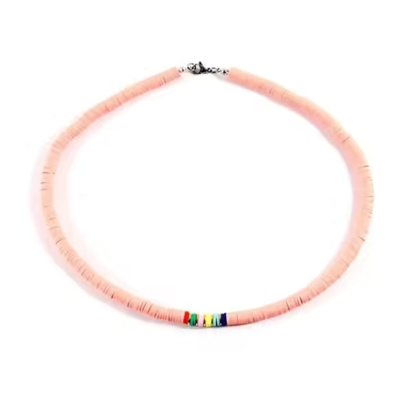 Collier ras du cou en perles colorées fait main pour femme (EGN199)