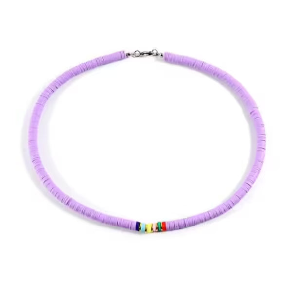 Collier ras du cou en perles colorées fait main pour femme (EGN199)