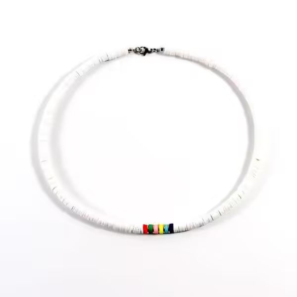 Collier ras du cou en perles colorées fait main pour femme (EGN199)