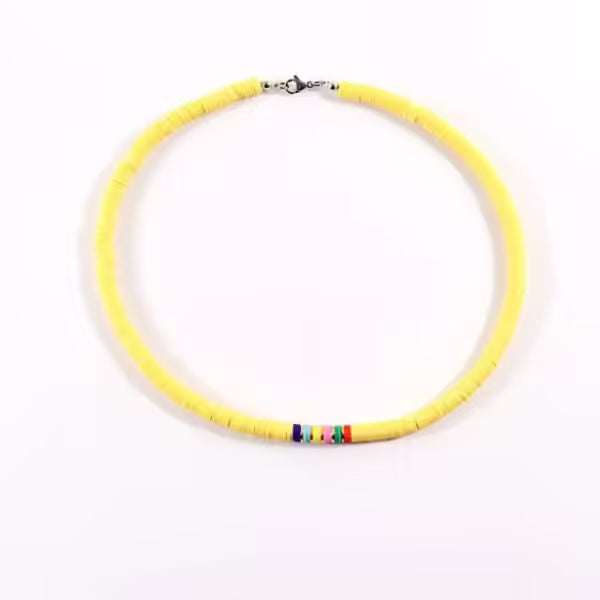 Collier ras du cou en perles colorées fait main pour femme (EGN199)