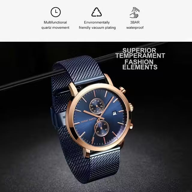 HANNAH MARTIN Mesh Stainless Steel Chronograph Men Watch Model (1092W)