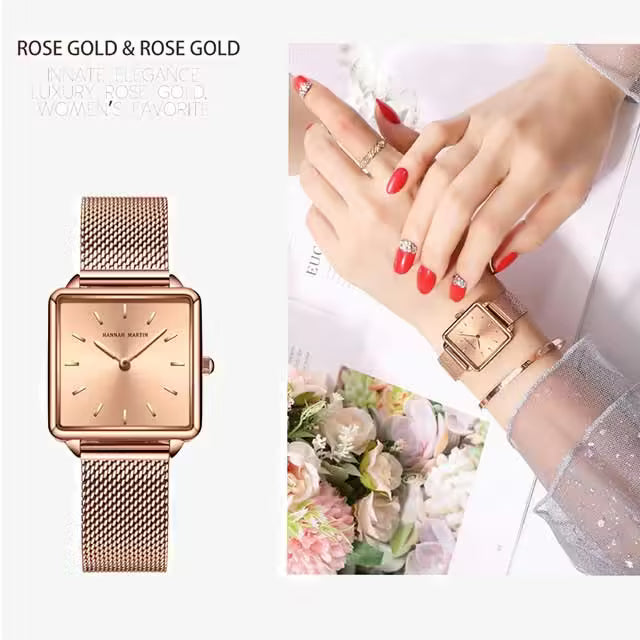 ساعة هانا مارتن النسائية المصنوعة من الفولاذ المقاوم للصدأ موديل (HM-108M)