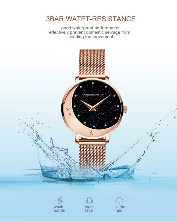 ساعة هانا مارتن النسائية المصنوعة من الفولاذ المقاوم للصدأ موديل (HM-13342)