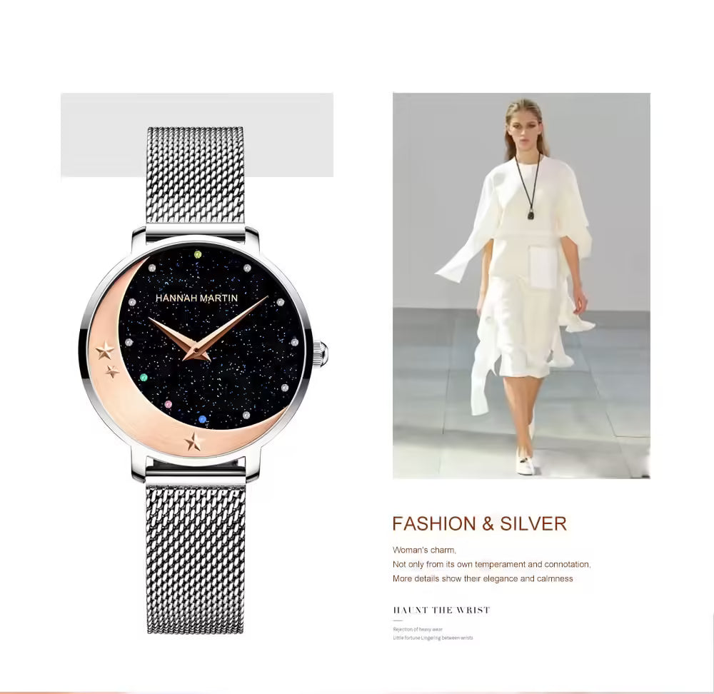 ساعة هانا مارتن النسائية المصنوعة من الفولاذ المقاوم للصدأ موديل (HM-13342)