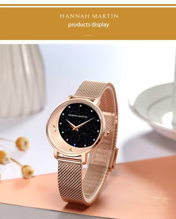 ساعة هانا مارتن النسائية المصنوعة من الفولاذ المقاوم للصدأ موديل (HM-13342)