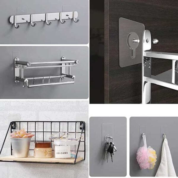 Heavy-Duty Screw Transparent Wall Hook Hanger for Home & Office Organization
