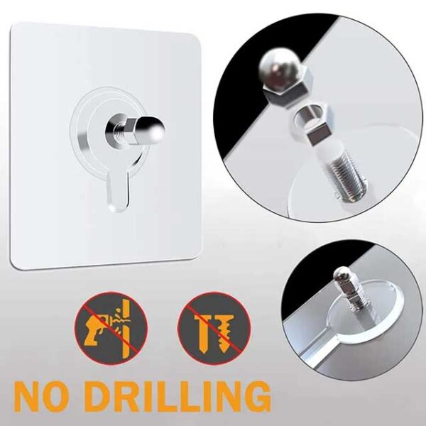 Heavy-Duty Screw Transparent Wall Hook Hanger for Home & Office Organization