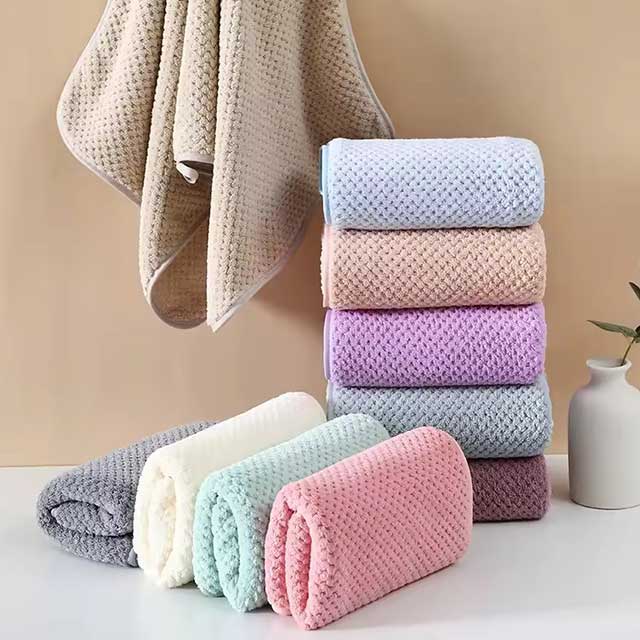 High Density Coral Fleece Hair Drying Towel – Soft Microfiber Hand, Face & Hair Towel, Strong Absorbent & Quick Drying