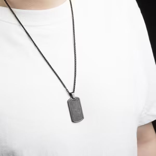 High Quality Royal Tag Stainless Steel Men Necklace (EGN023)