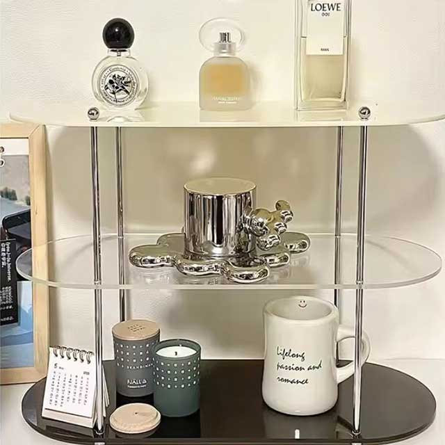 INS Style Acrylic Storage Rack – Multi-Layer Bathroom Shelf & Countertop Organizer for Cosmetics, Coffee Cups, and Desktop Decor