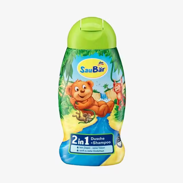 Isana Kids SauBär Gel douche + shampoing 2 en 1 pour enfants, 250 ml