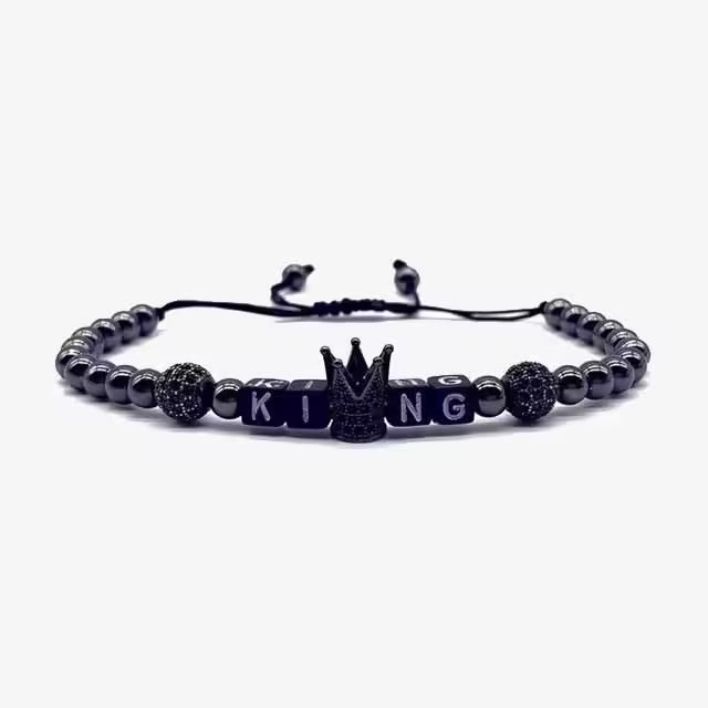 أساور شامبالا للزوجين قابلة للتعديل من مجموعة KING & QUEEN (EGBT170)