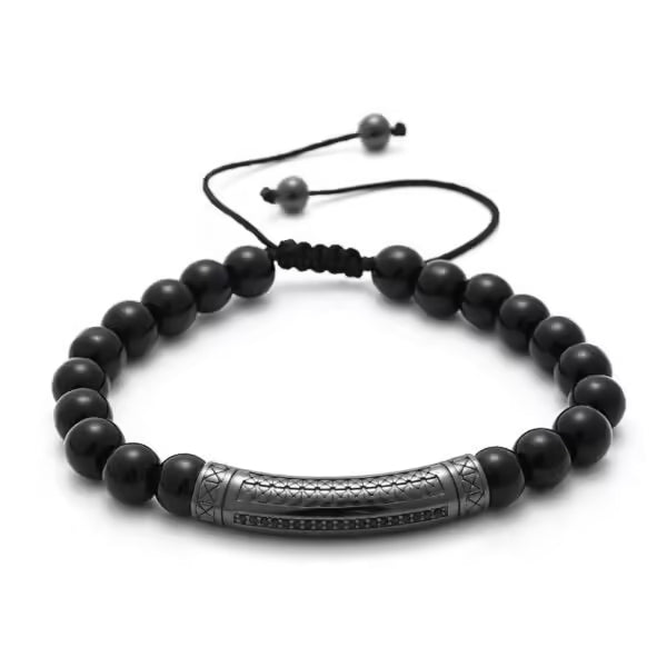 Long Tube Charm Matt Beads Size Adjustable Shamballa Bracelet (EGBT201)