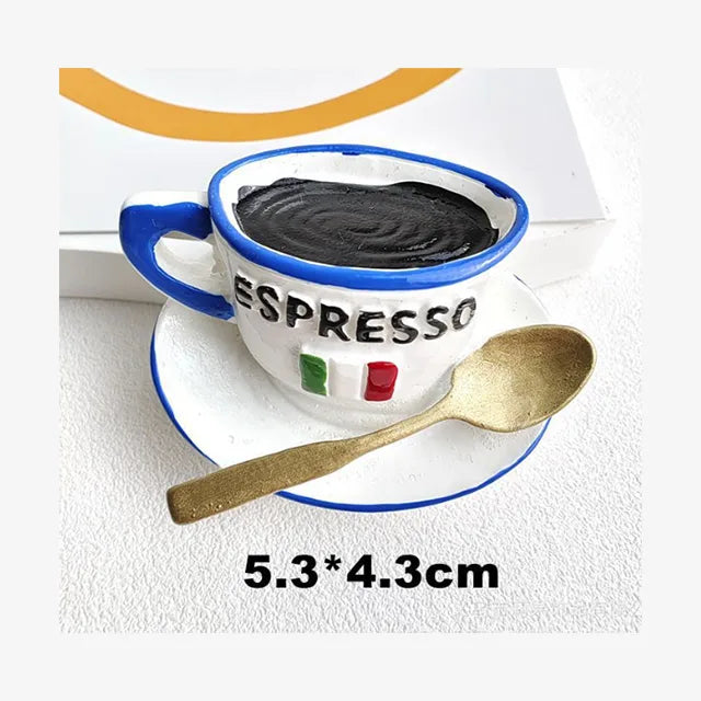 Lovely Miniature Large Coffee Cup & Bean Bread Shape Resin Cabochon – Perfect for DIY Scrapbooking & Model Projects