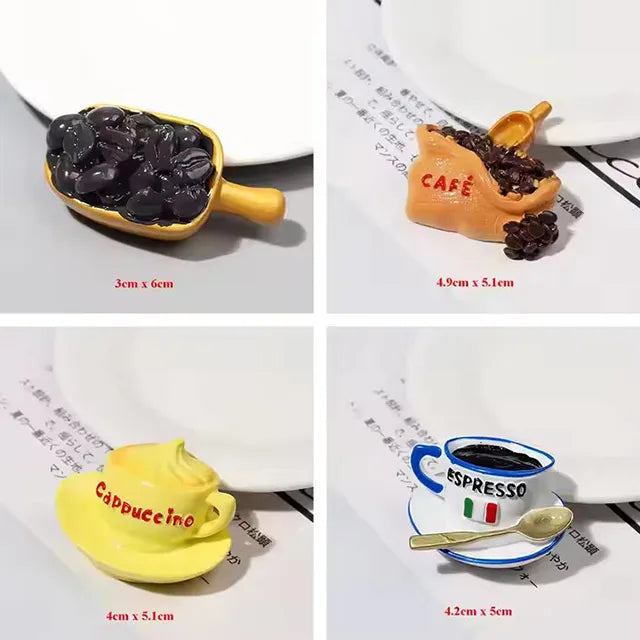 Lovely Miniature Large Coffee Cup & Bean Bread Shape Resin Cabochon – Perfect for DIY Scrapbooking & Model Projects