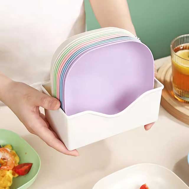 10Pcs Multi-Function Spit Bone Dish Set - Food Grade Plastic, Round & Square Household Garbage Plates for Dining Table