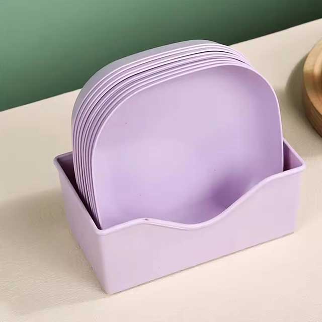 10Pcs Multi-Function Spit Bone Dish Set - Food Grade Plastic, Round & Square Household Garbage Plates for Dining Table