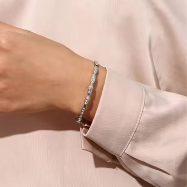 Luxury Women Concealed Buckle Stainless Steel Bangle (EGBT328)