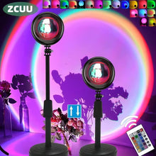 Lampe projecteur coucher de soleil – Veilleuse arc-en-ciel pour chambre et décoration | Lumière coucher de soleil pour mur et lampe de table